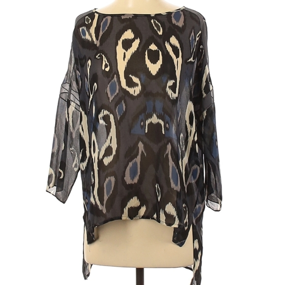 RAG & BONE silk semi-sheer Paisley top - Picture 2 of 9